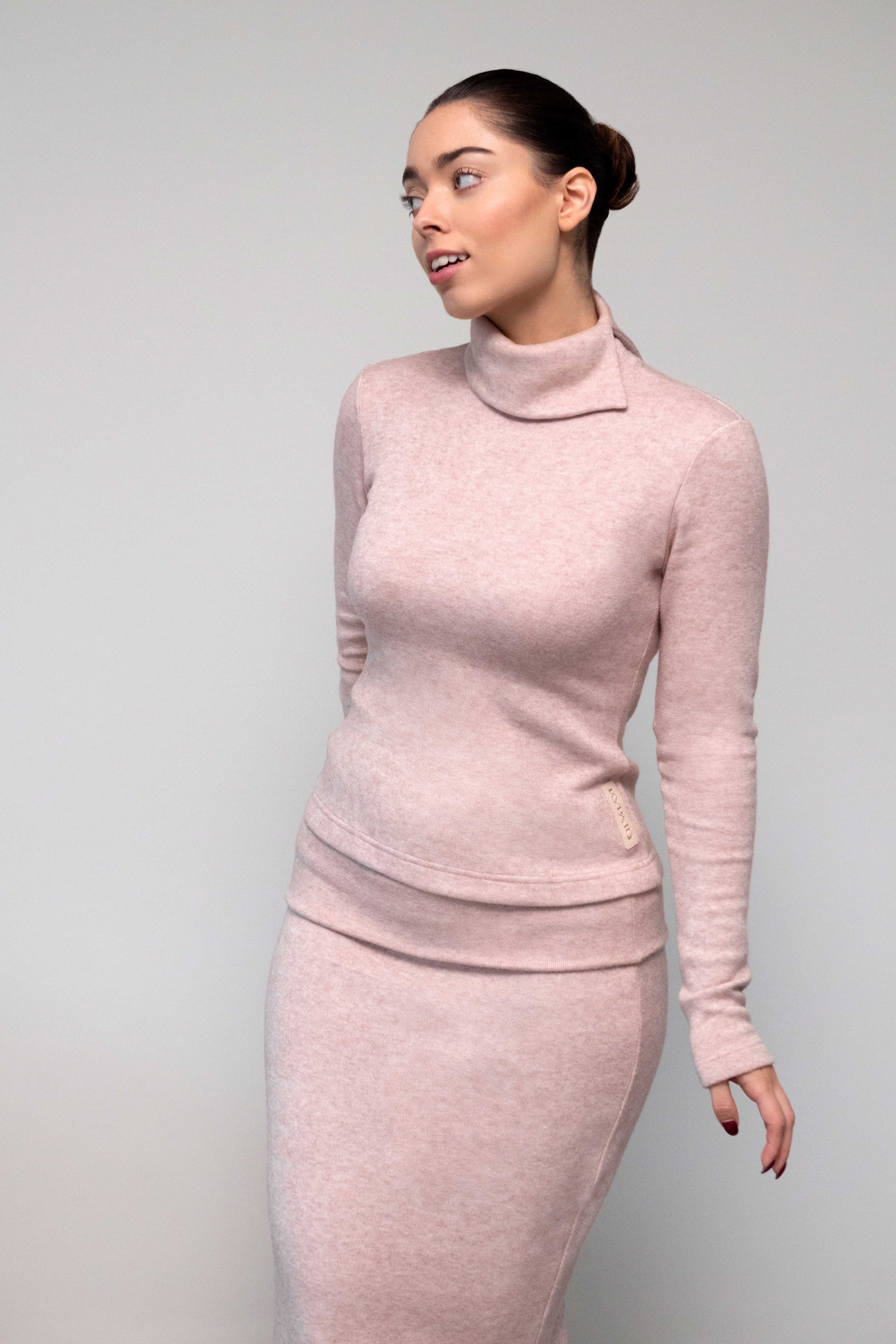 Asymmetric Slit Turtleneck Sweater Stretchy, Wool-Free Rayon Blend KYPATO Asymmetric Slit Turtleneck Sweater Stretchy, Wool-Free Rayon Blend KYPATO